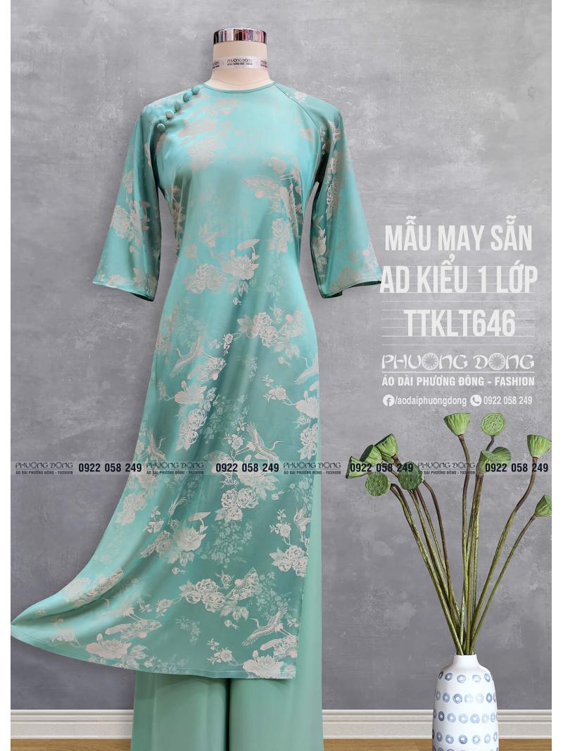 Áo Dài Phom Trẻ Gấm Lụa Phom Suông TTKLT646